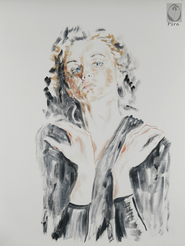 oil on paper - olio su carta di Piro